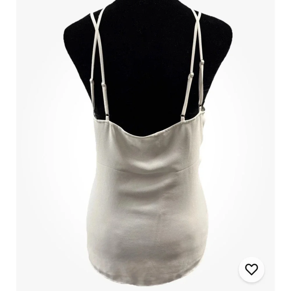 Naked Zebra‎ Caged Camisole Tank Top Womens Medium Ivory Going Out Cami